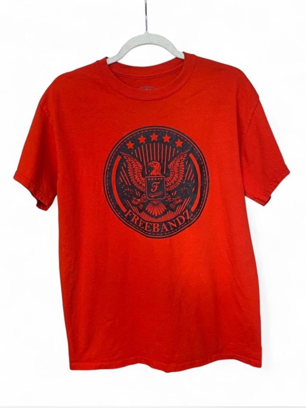FBG Freebandz Red with Black Emblem Graphic Crew Neck T-Shirt Size M
